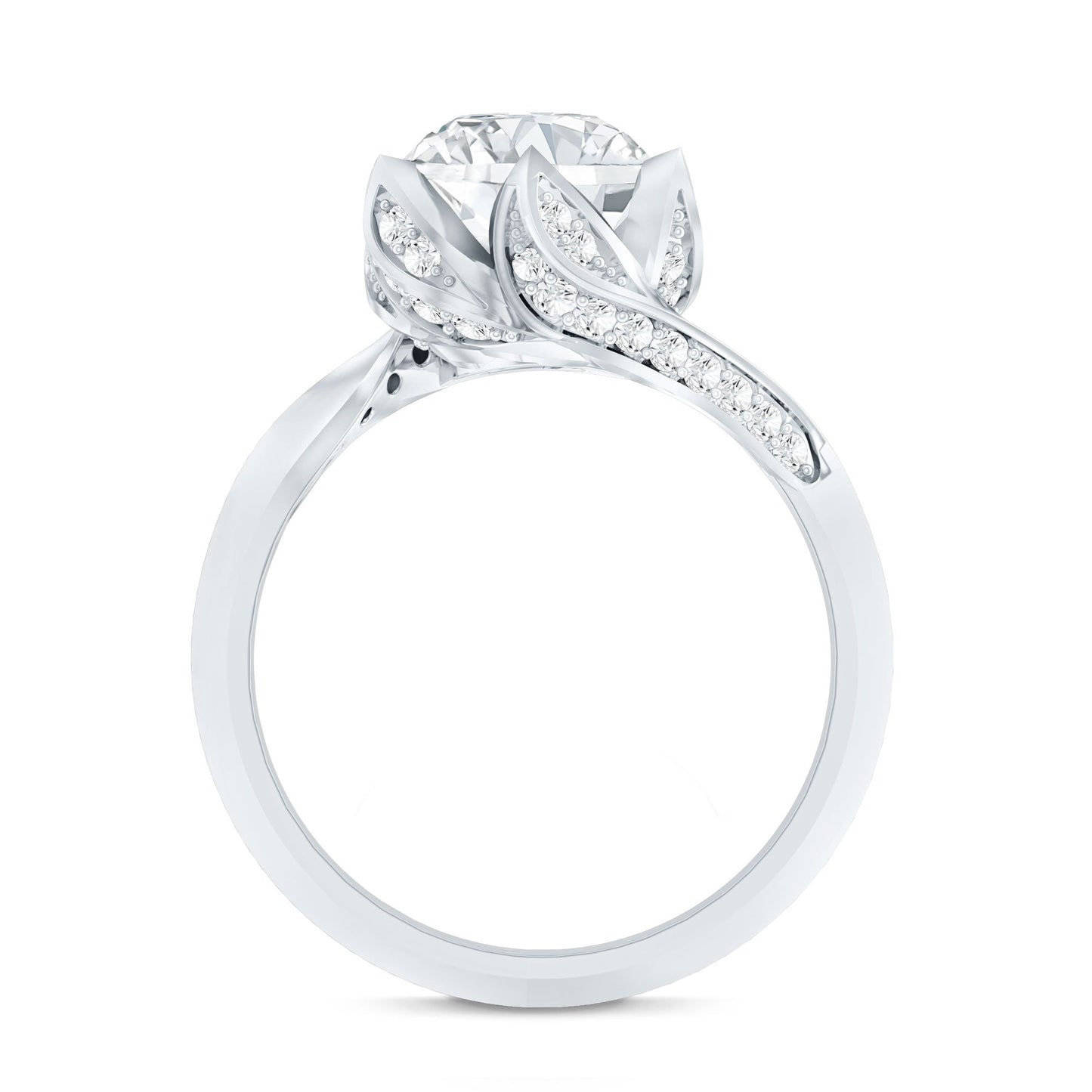 2 Carat Lab Grown Diamond Vintage Floral Engagement Ring
