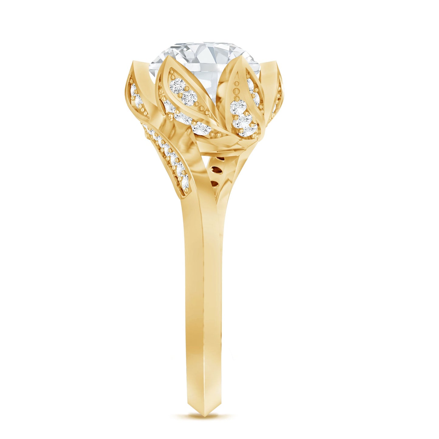 2 Carat Lab Grown Diamond Vintage Floral Engagement Ring