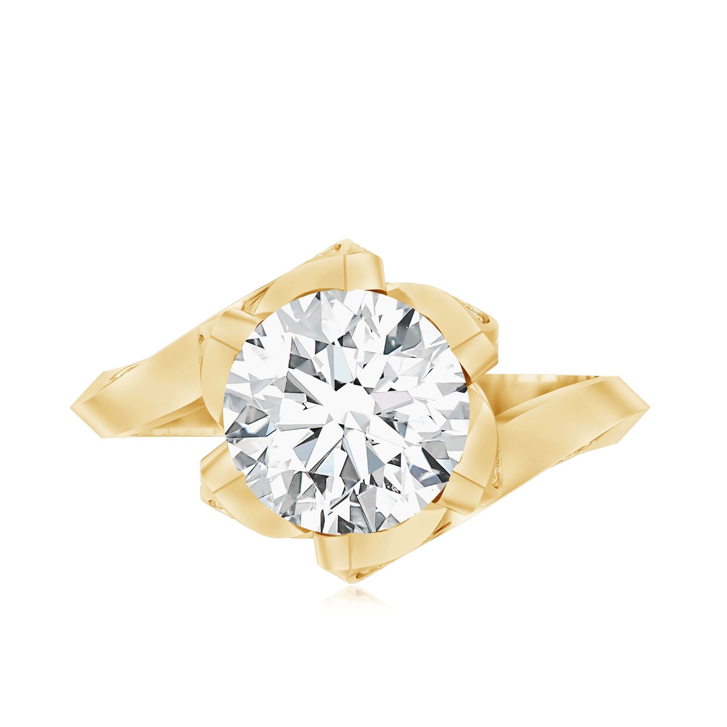 2 Carat Lab Grown Diamond Vintage Floral Engagement Ring