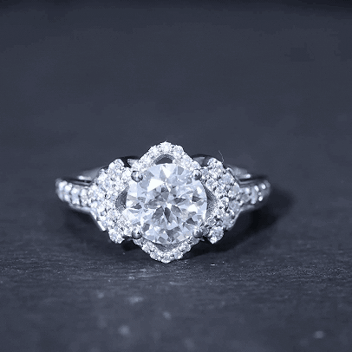 Certified 2 Carat Lab Grown Diamond Vintage Style Engagement Ring