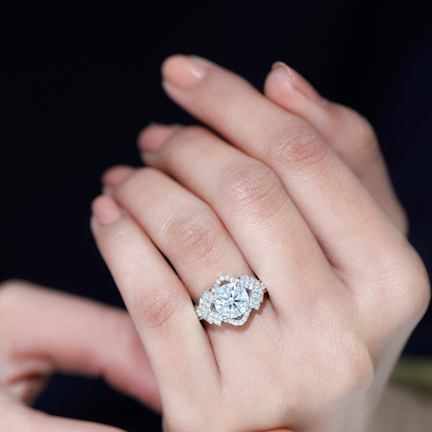 Certified 2 Carat Lab Grown Diamond Vintage Style Engagement Ring