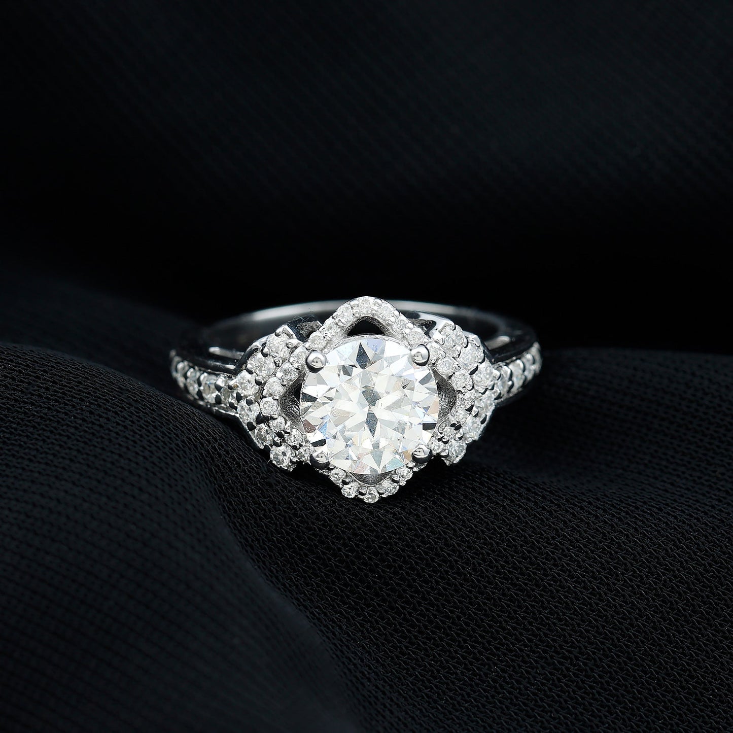 Certified 2 Carat Lab Grown Diamond Vintage Style Engagement Ring