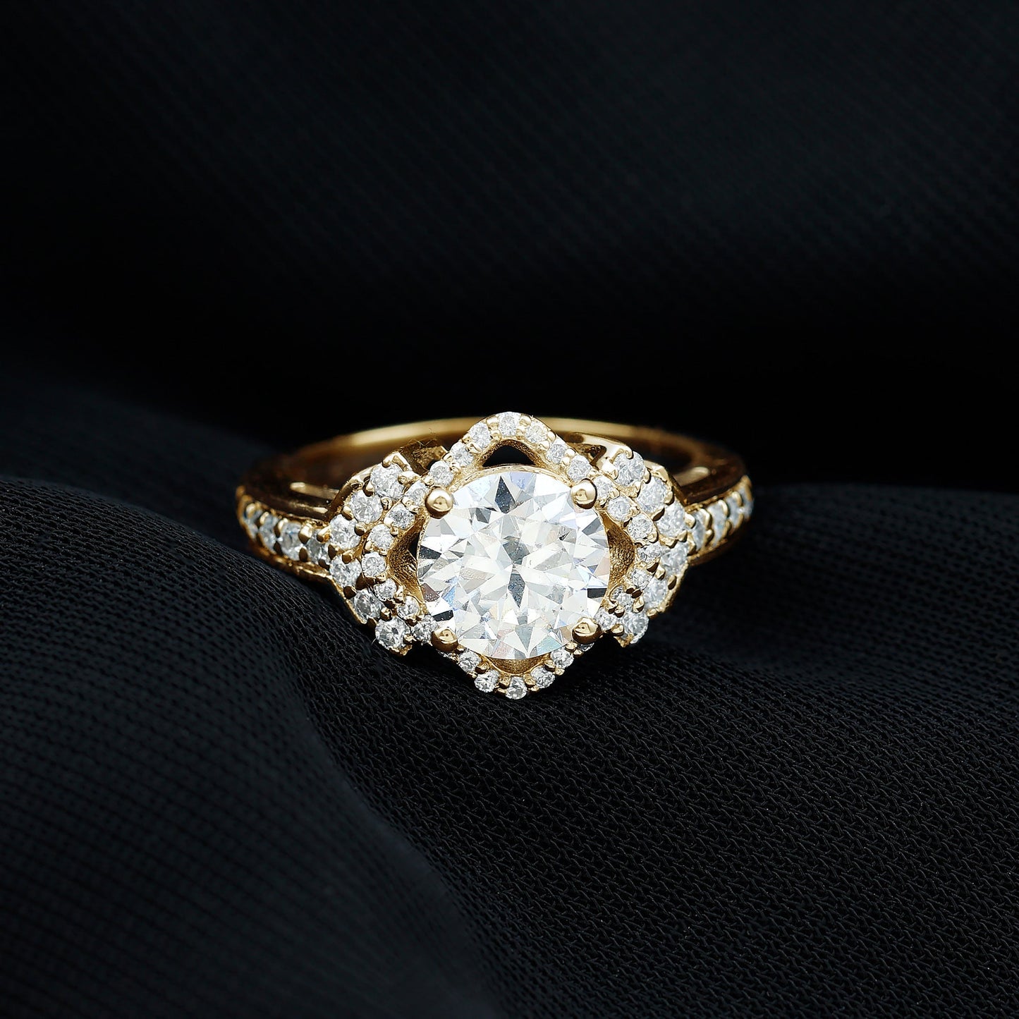 Certified 2 Carat Lab Grown Diamond Vintage Style Engagement Ring