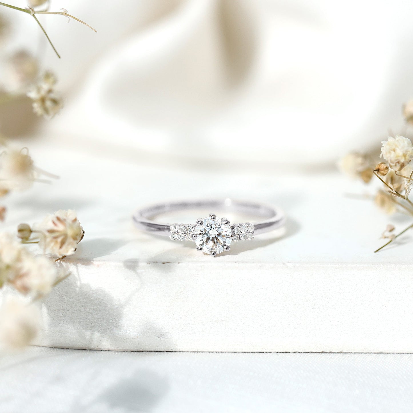 Certified 0.4 Carat Lab Grown Diamond Solitaire Promise Ring