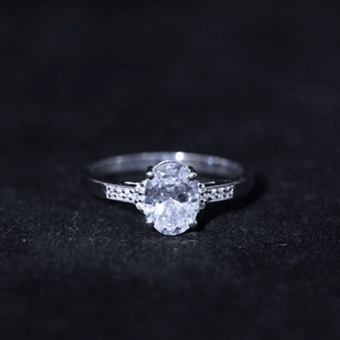 Certified 1.2 Carat Oval Lab Grown Diamond Solitaire Engagement Ring