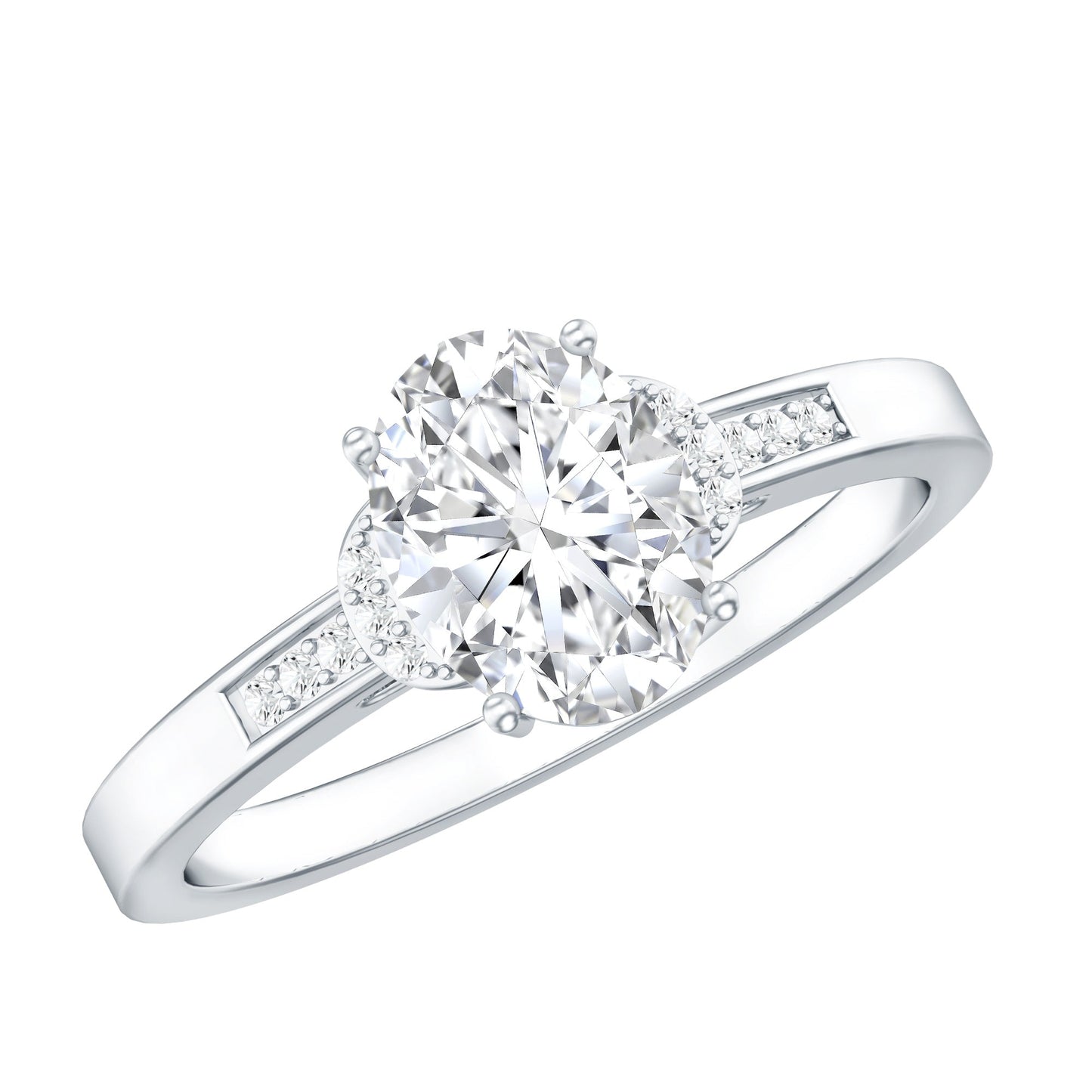 Certified 1.2 Carat Oval Lab Grown Diamond Solitaire Engagement Ring
