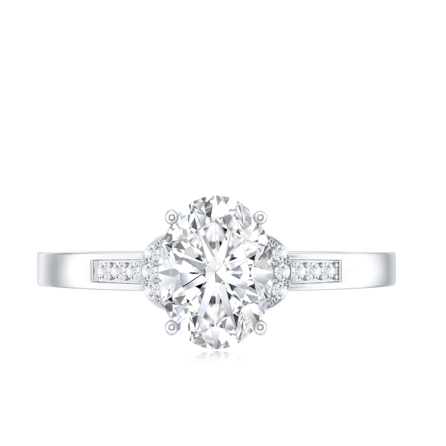 Certified 1.2 Carat Oval Lab Grown Diamond Solitaire Engagement Ring