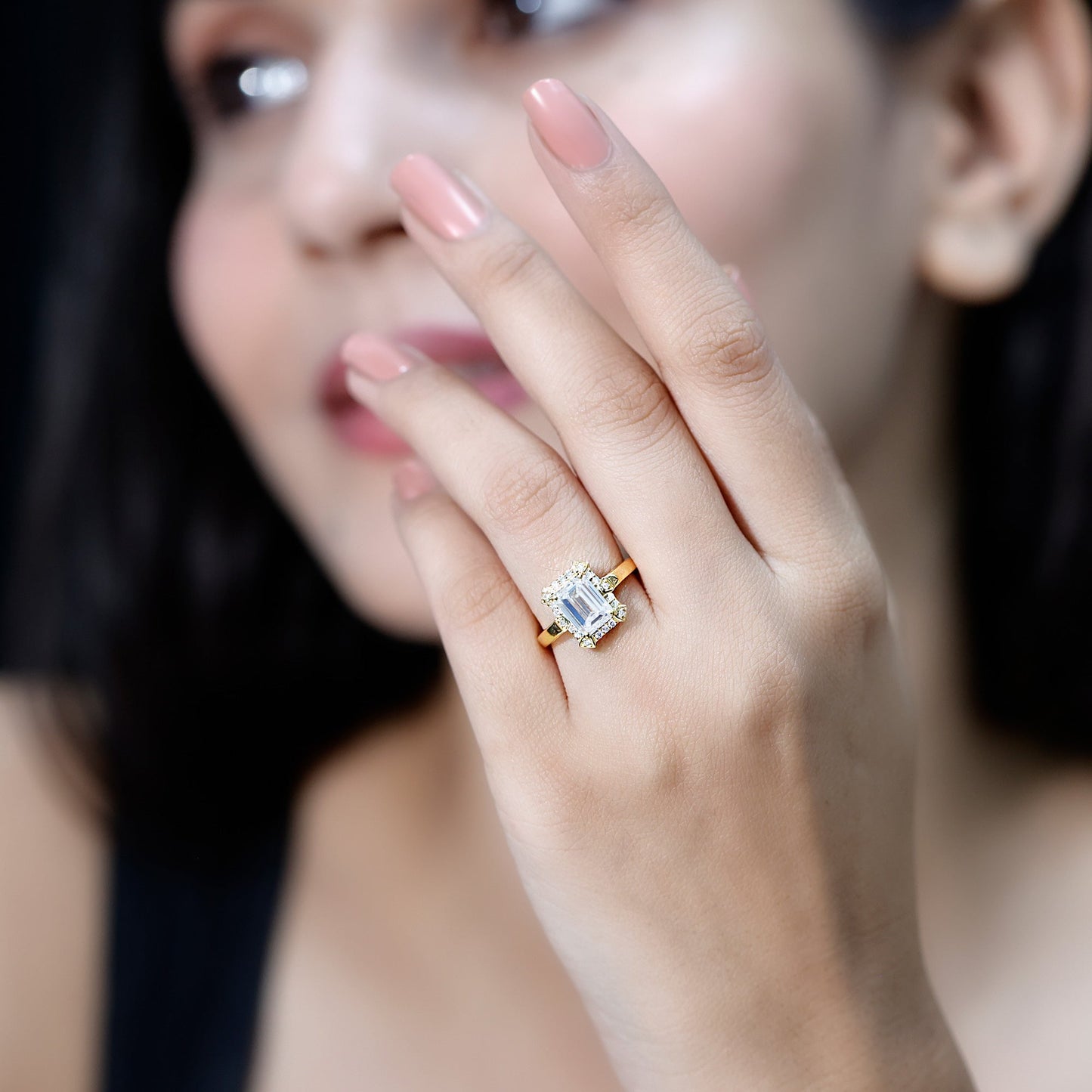 Certified 1.8 Carat Lab Grown Diamond Emerald Cut Engagement Ring
