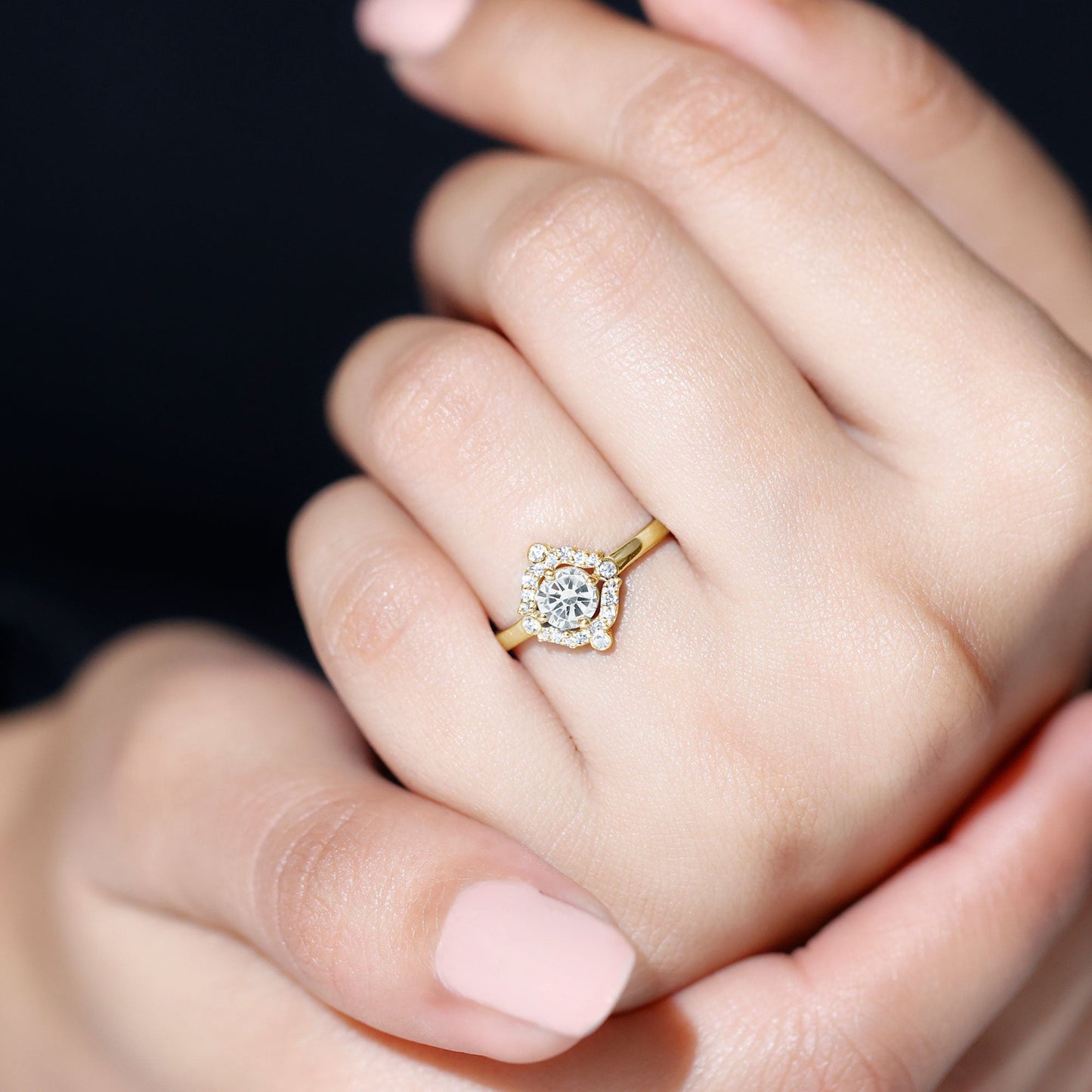 Certified 0.4 Carat Lab Grown Diamond Unique Engagement Ring