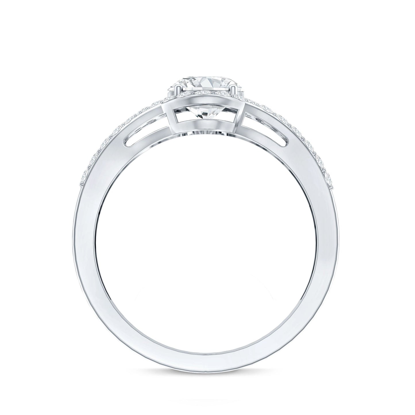 Certified 1.2 Carat Oval Lab Grown Diamond Split Shank Engagement Ring