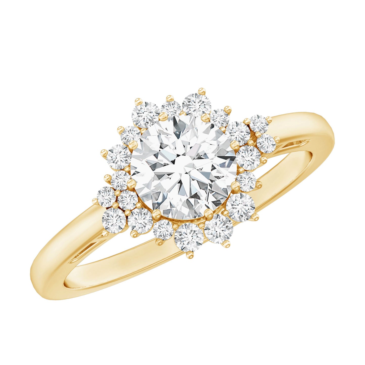 0.9 Carat Certified Lab Grown Diamond Halo Engagement Ring