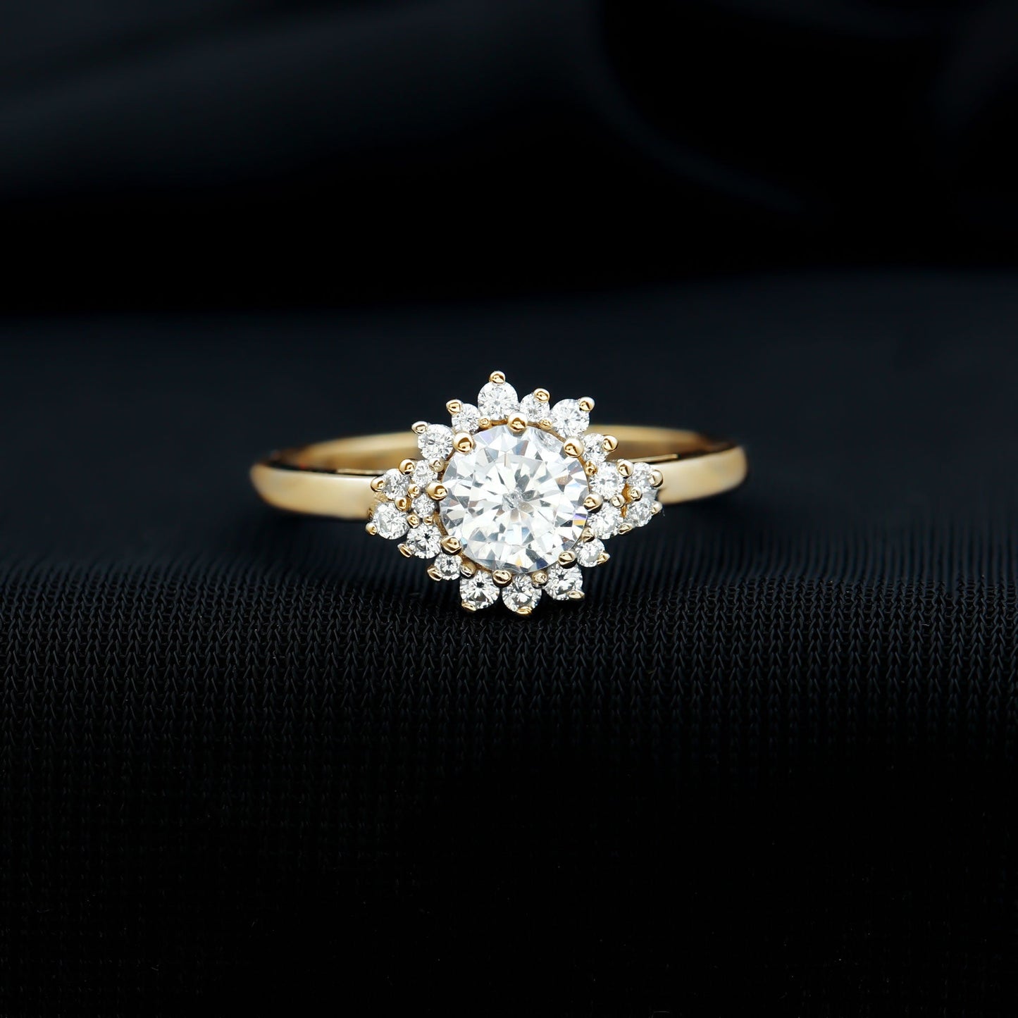 0.9 Carat Certified Lab Grown Diamond Halo Engagement Ring