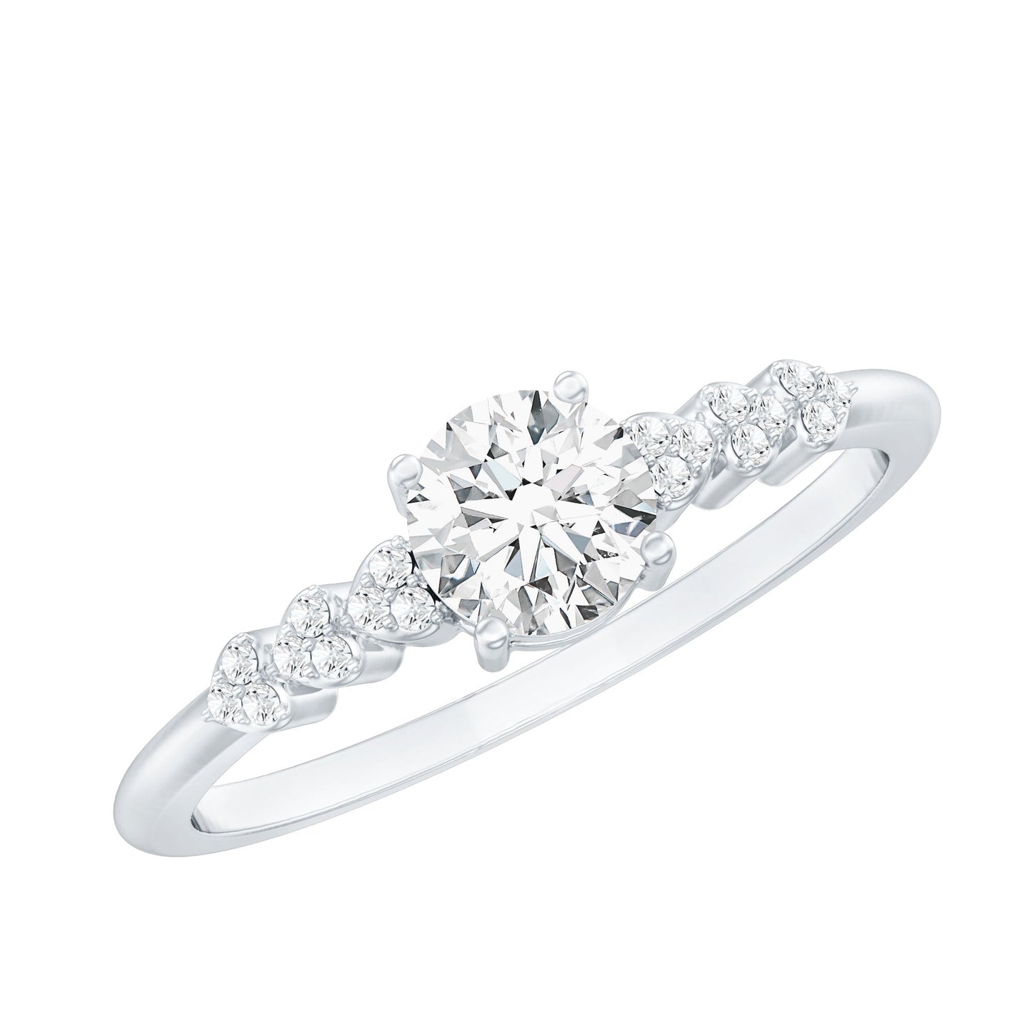 Certified 0.4 Carat Lab Grown Diamond Designer Engagement Ring