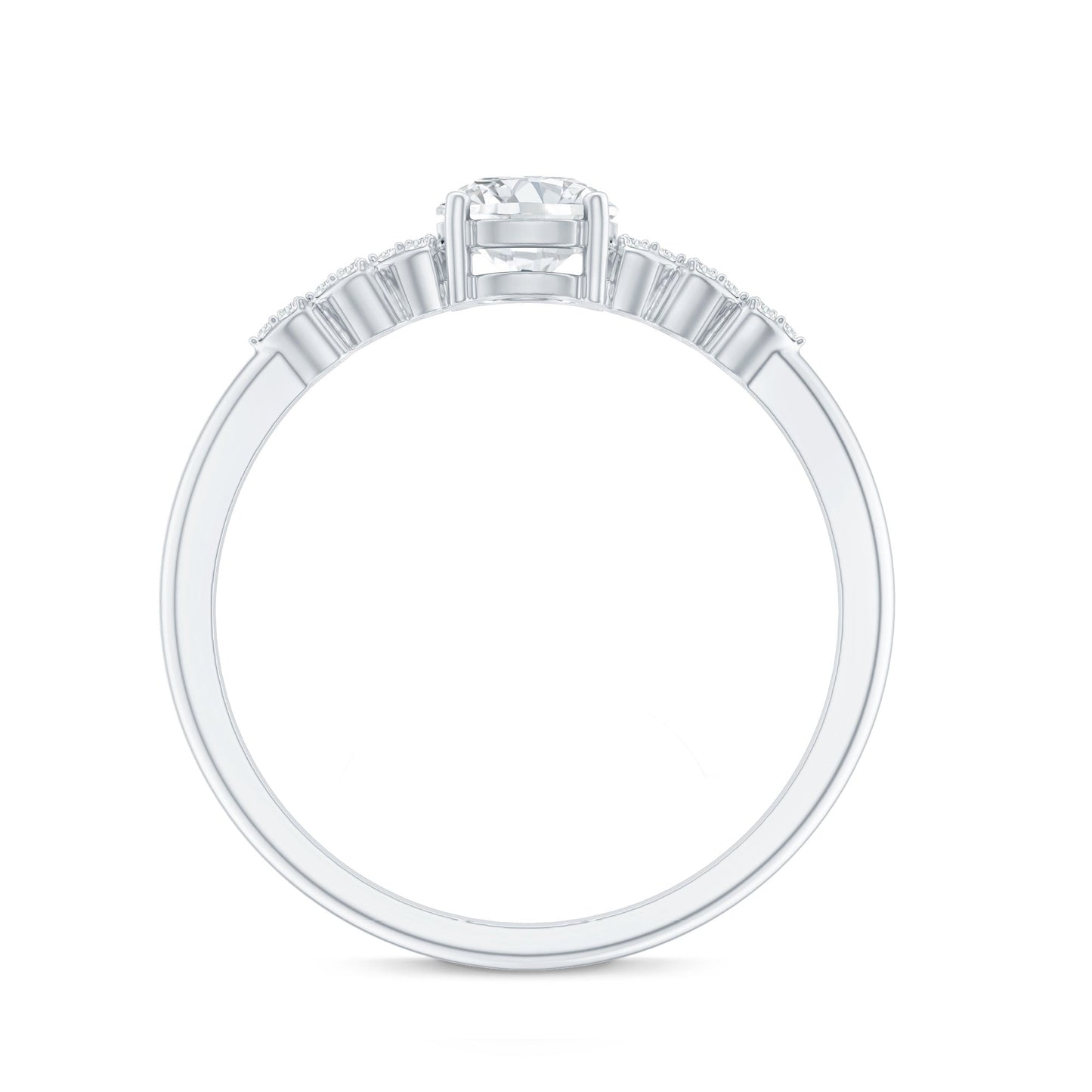 Certified 0.4 Carat Lab Grown Diamond Designer Engagement Ring