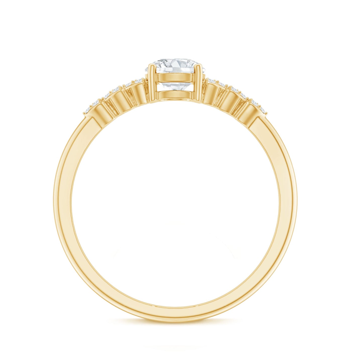 Certified 0.4 Carat Lab Grown Diamond Designer Engagement Ring