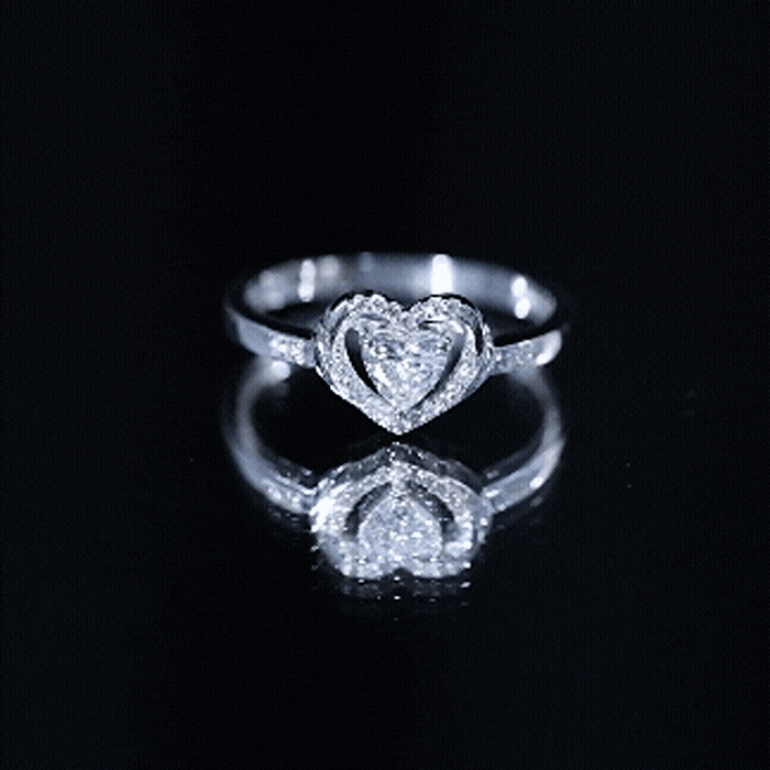 Certified Lab Created 0.5 Carat Heart Diamond Halo Engagement Ring