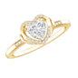 Certified Lab Created 0.5 Carat Heart Diamond Halo Engagement Ring