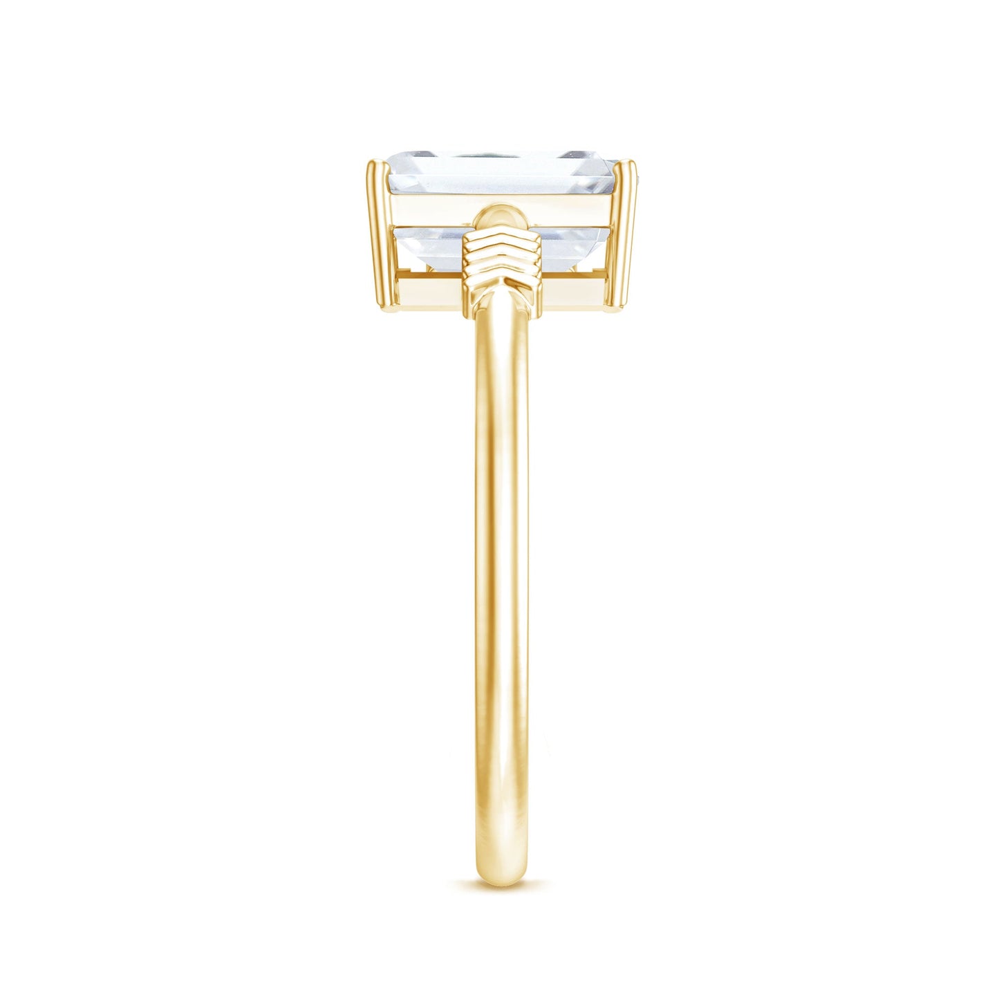 Lab Grown Diamond Emerald Cut Designer Engagement Ring