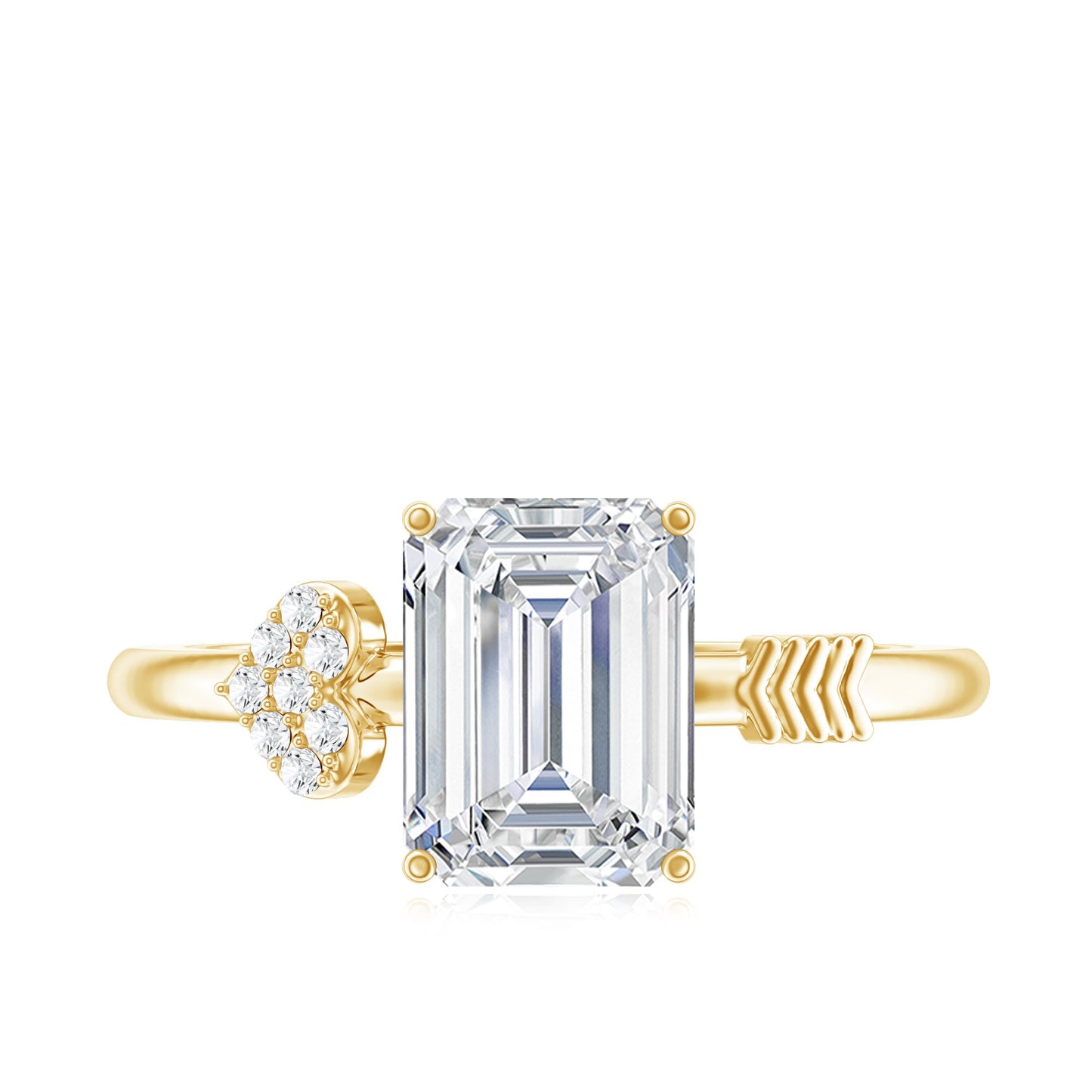 Lab Grown Diamond Emerald Cut Designer Engagement Ring