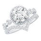 Certified Lab Grown Diamond Solitaire Bridal Ring Set With Enhancer