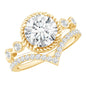 Certified Lab Grown Diamond Solitaire Bridal Ring Set With Enhancer