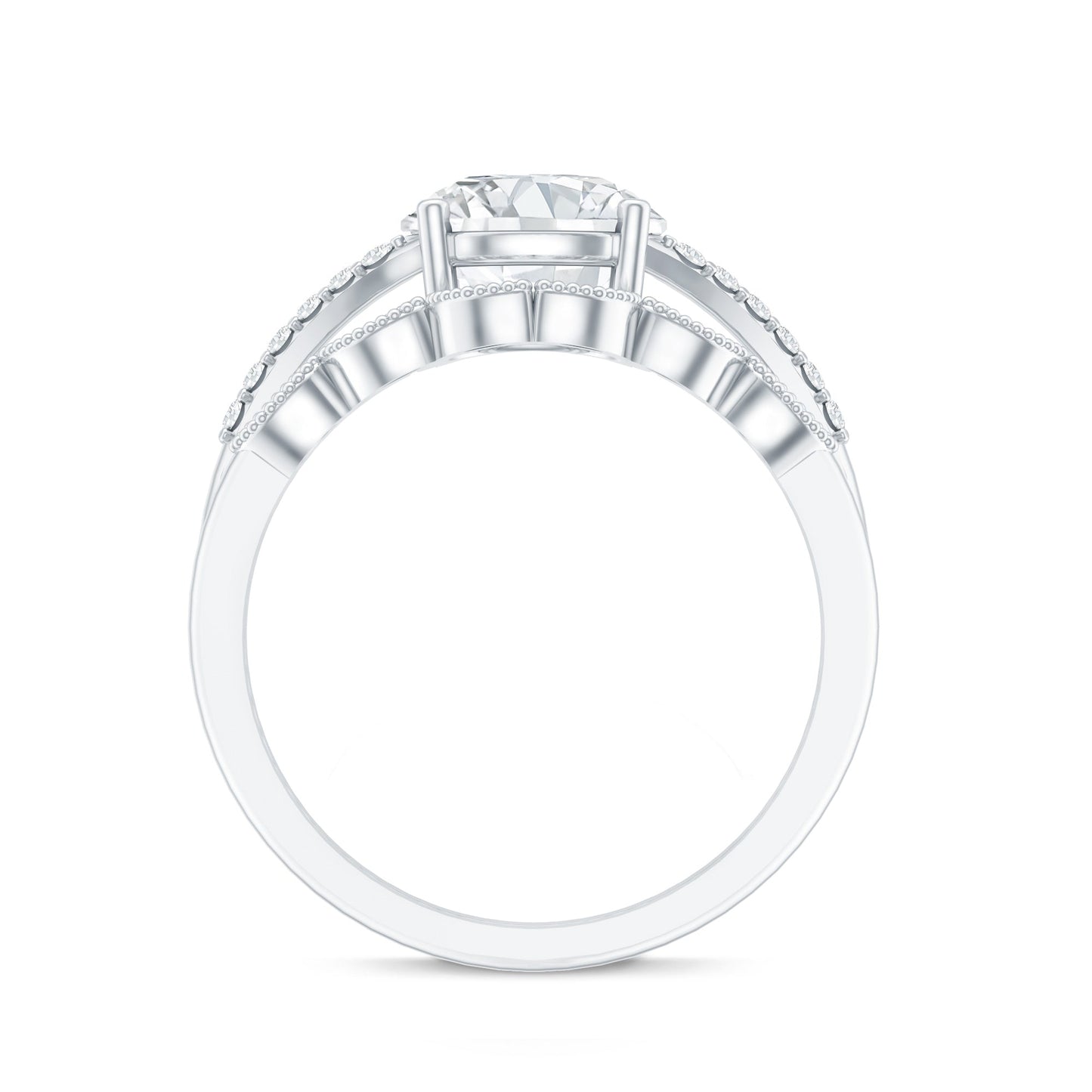 Certified Lab Grown Diamond Engagement Ring With Ring Guard