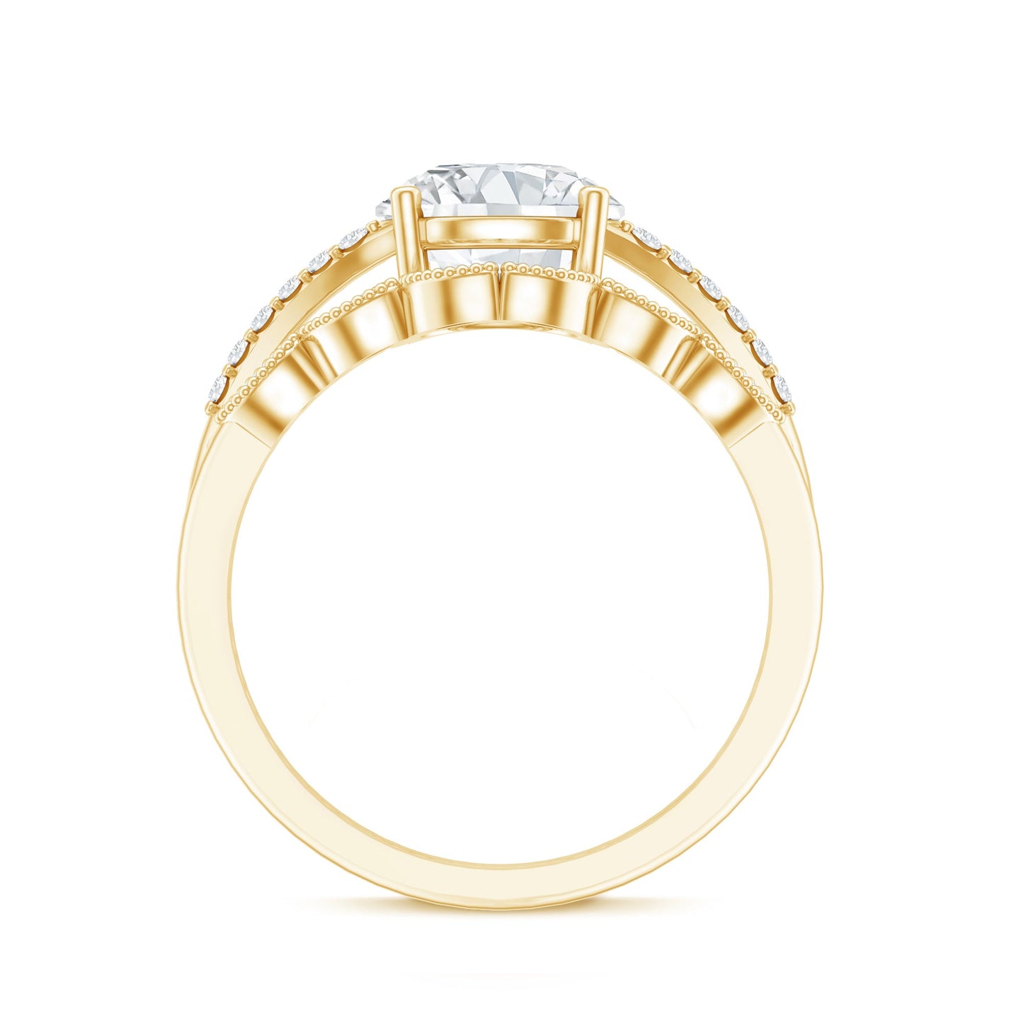 Certified Lab Grown Diamond Engagement Ring With Ring Guard