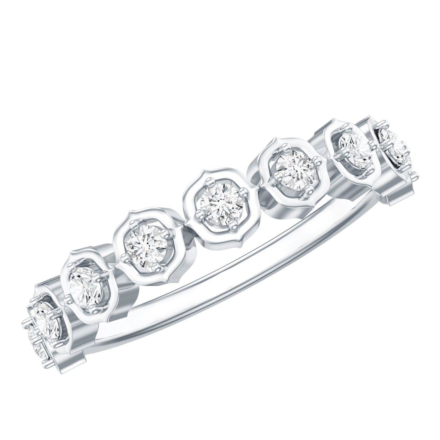 Certified Lab Grown Diamond Half Eternity Anniversary Ring