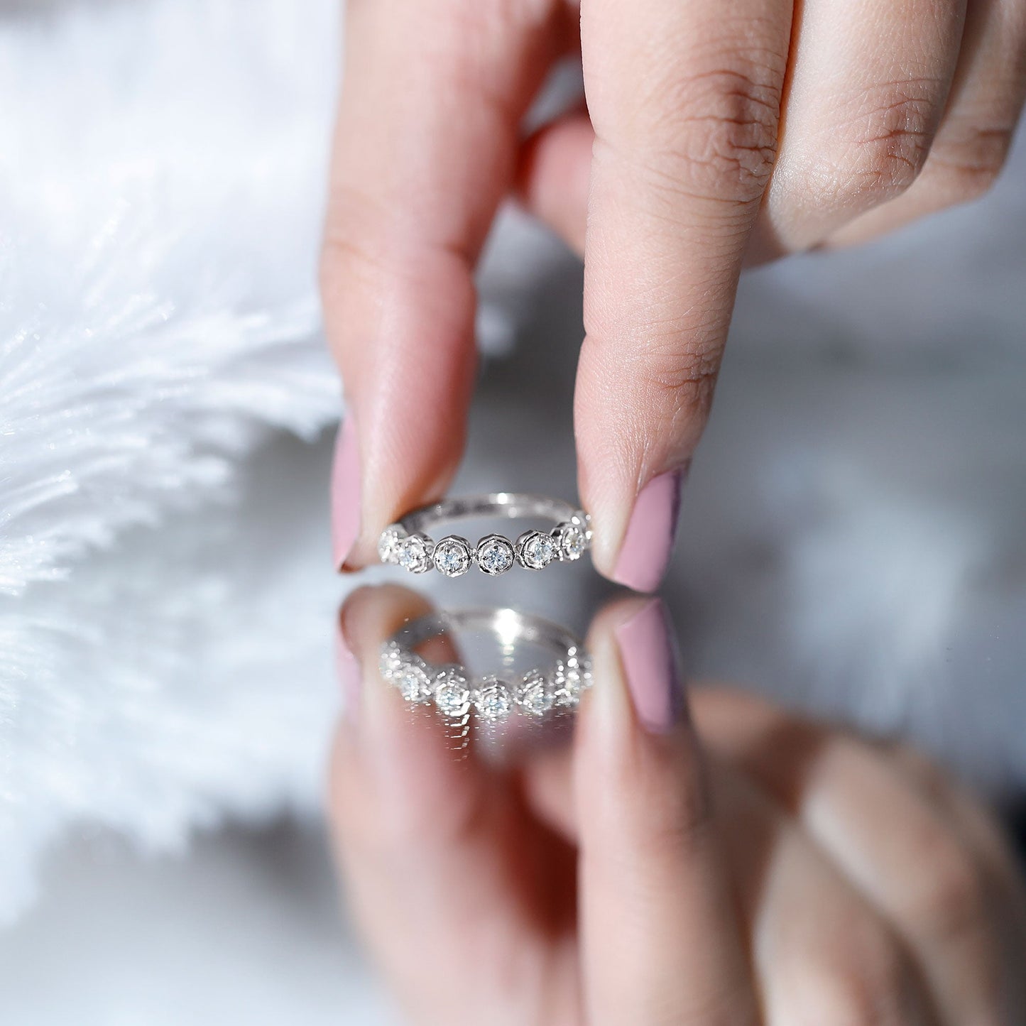 Certified Lab Grown Diamond Half Eternity Anniversary Ring