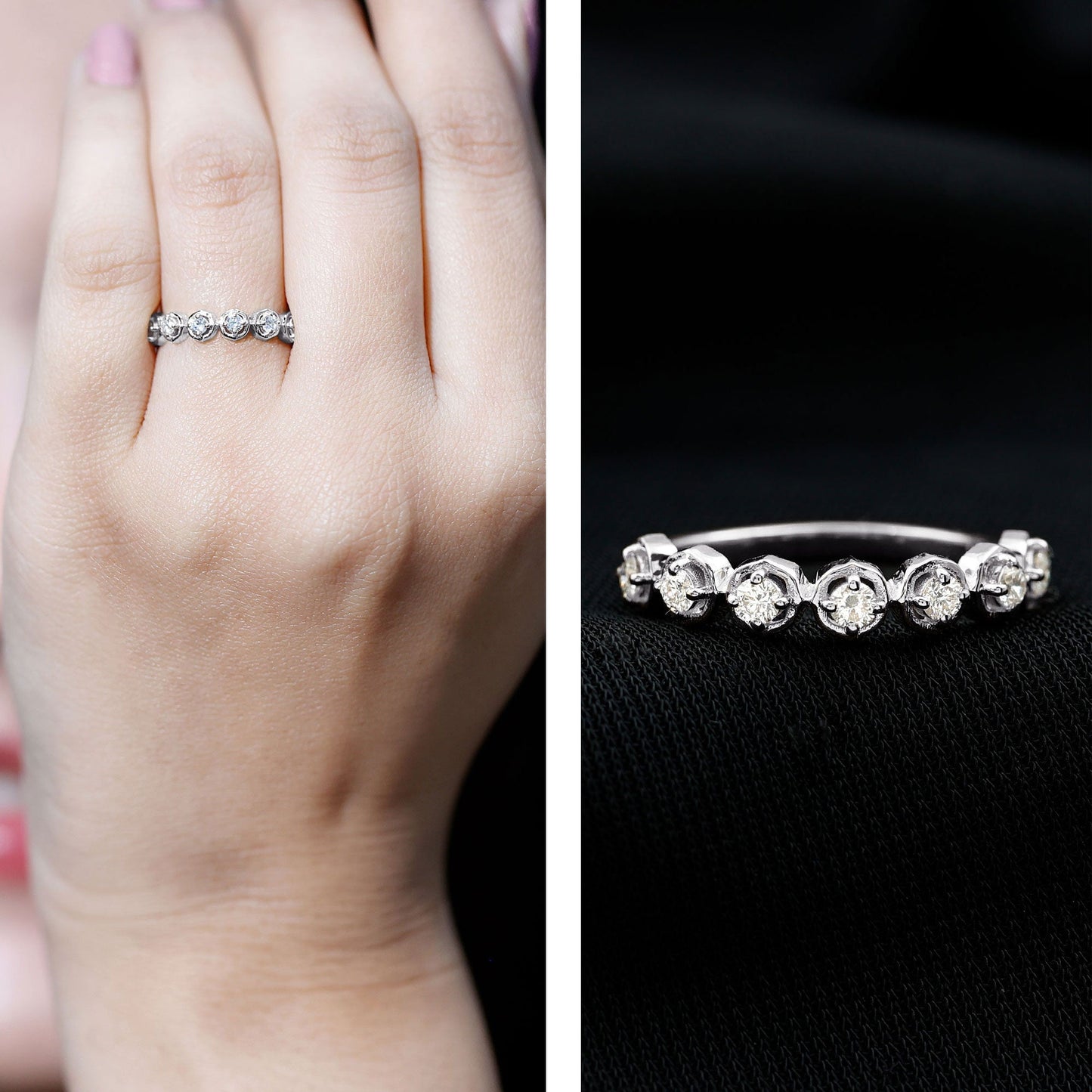Certified Lab Grown Diamond Half Eternity Anniversary Ring
