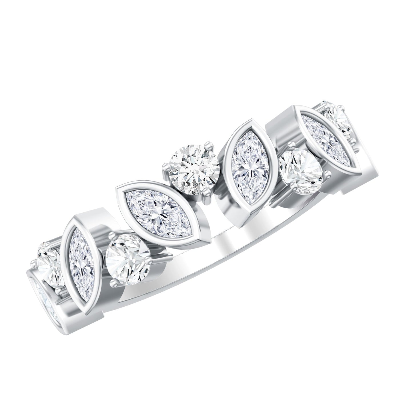 Certified Lab Grown Diamond Half Eternity Anniversary Ring For Women