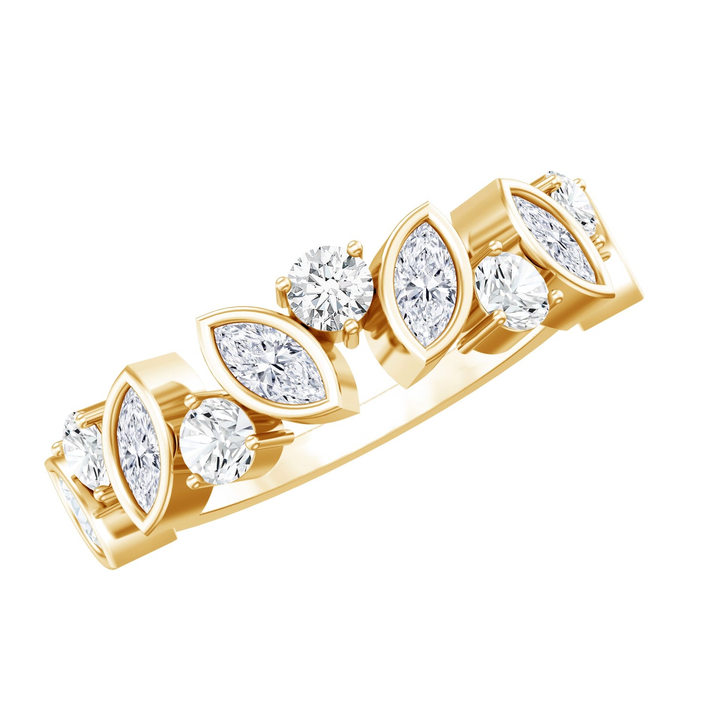 Certified Lab Grown Diamond Half Eternity Anniversary Ring For Women