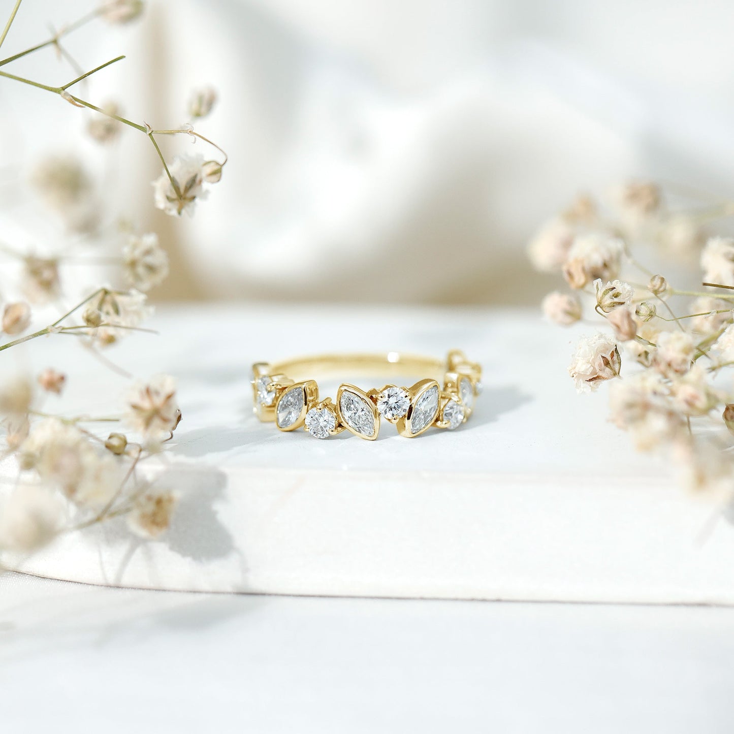 Certified Lab Grown Diamond Half Eternity Anniversary Ring For Women
