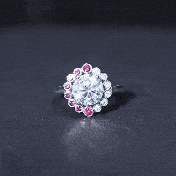 Certified Lab 2 Carat Diamond Ruby Halo Engagement Ring For Women