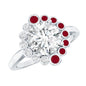 Certified Lab 2 Carat Diamond Ruby Halo Engagement Ring For Women