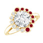 Certified Lab 2 Carat Diamond Ruby Halo Engagement Ring For Women