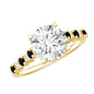 Lab Grown Diamond Designer Engagement Ring with Black Diamond