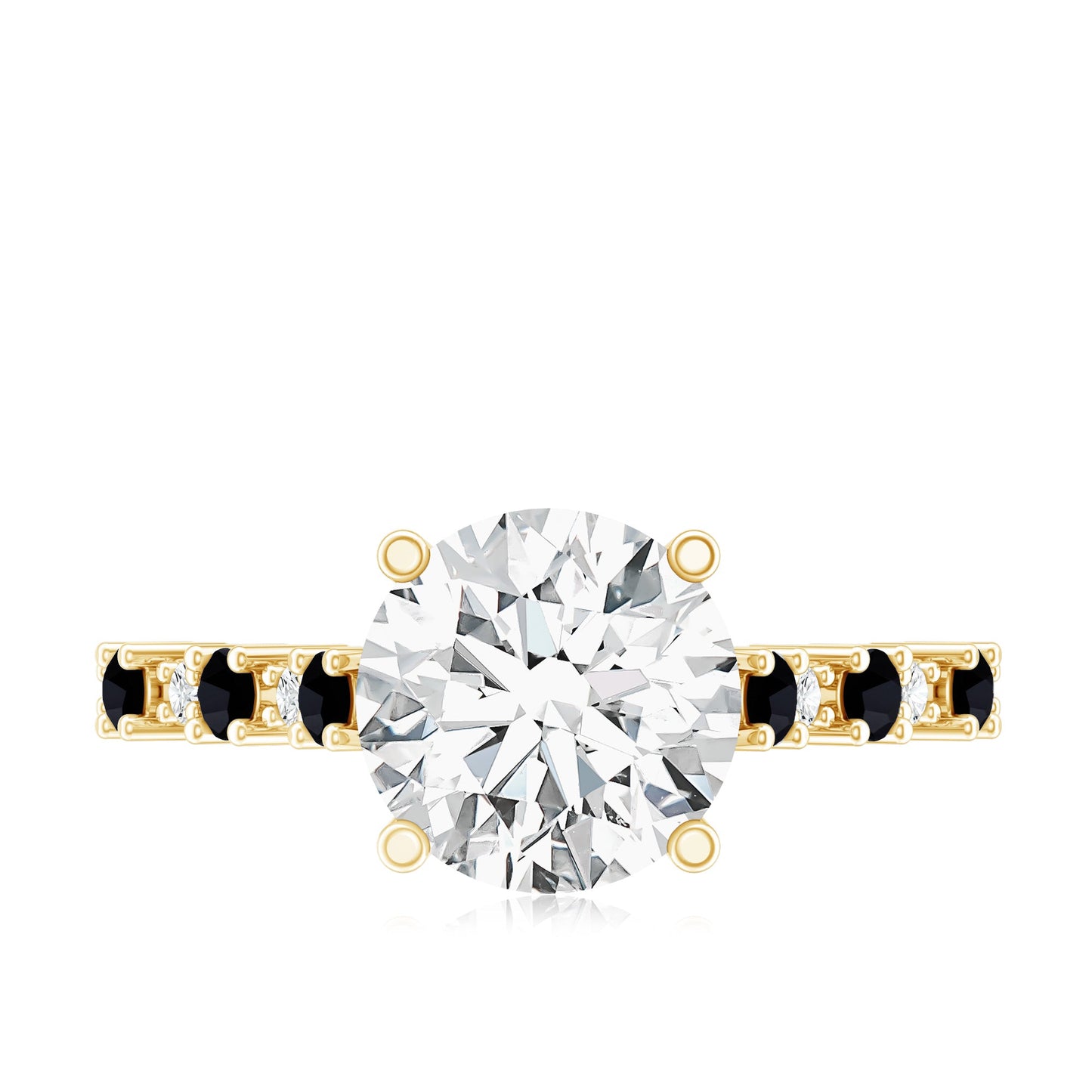 Lab Grown Diamond Designer Engagement Ring with Black Diamond