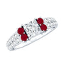 Lab Grown Diamond 0.8 Carat Princess Cut Engagement Ring With Ruby