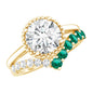 Certified Lab Grown Diamond 2 Carat Engagement Ring With Emerald Enhancer