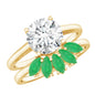 Certified 2 Carat Lab Grown Diamond Engagement Ring With Emerald Wedding Band