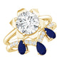 Certified Lab 2 Carat Diamond Engagement Ring With Blue Sapphire Enhancer