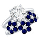 Certified Lab 2 Carat Diamond Engagement Ring With Sapphire Wedding Band