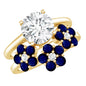 Certified Lab 2 Carat Diamond Engagement Ring With Sapphire Wedding Band