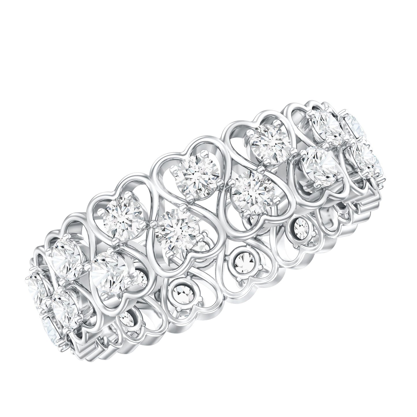 Certified Lab Grown Diamond Heart Eternity Band Ring