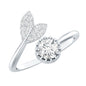 Certified 0.4 Carat Round Lab Grown Diamond Tail Cuff Ring