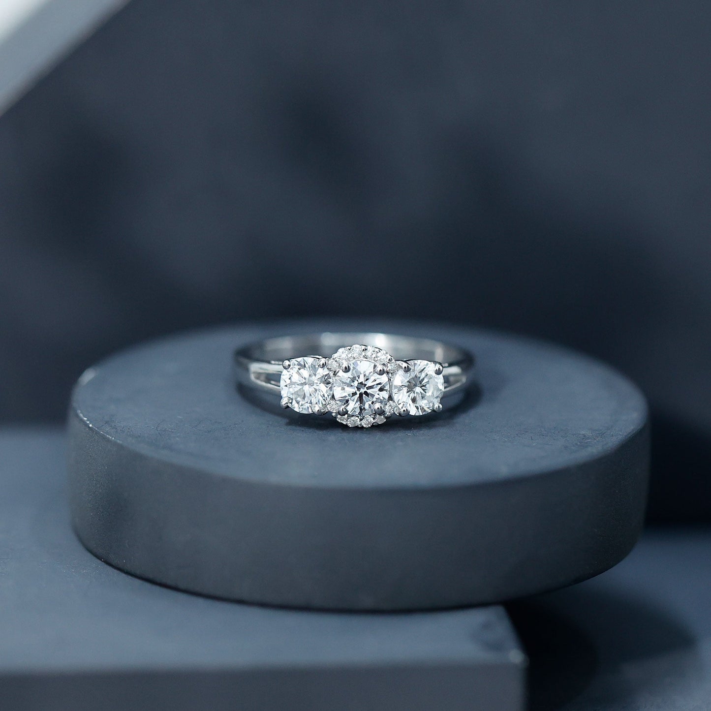 Certified Lab Grown Diamond Past Present Future Engagement Ring