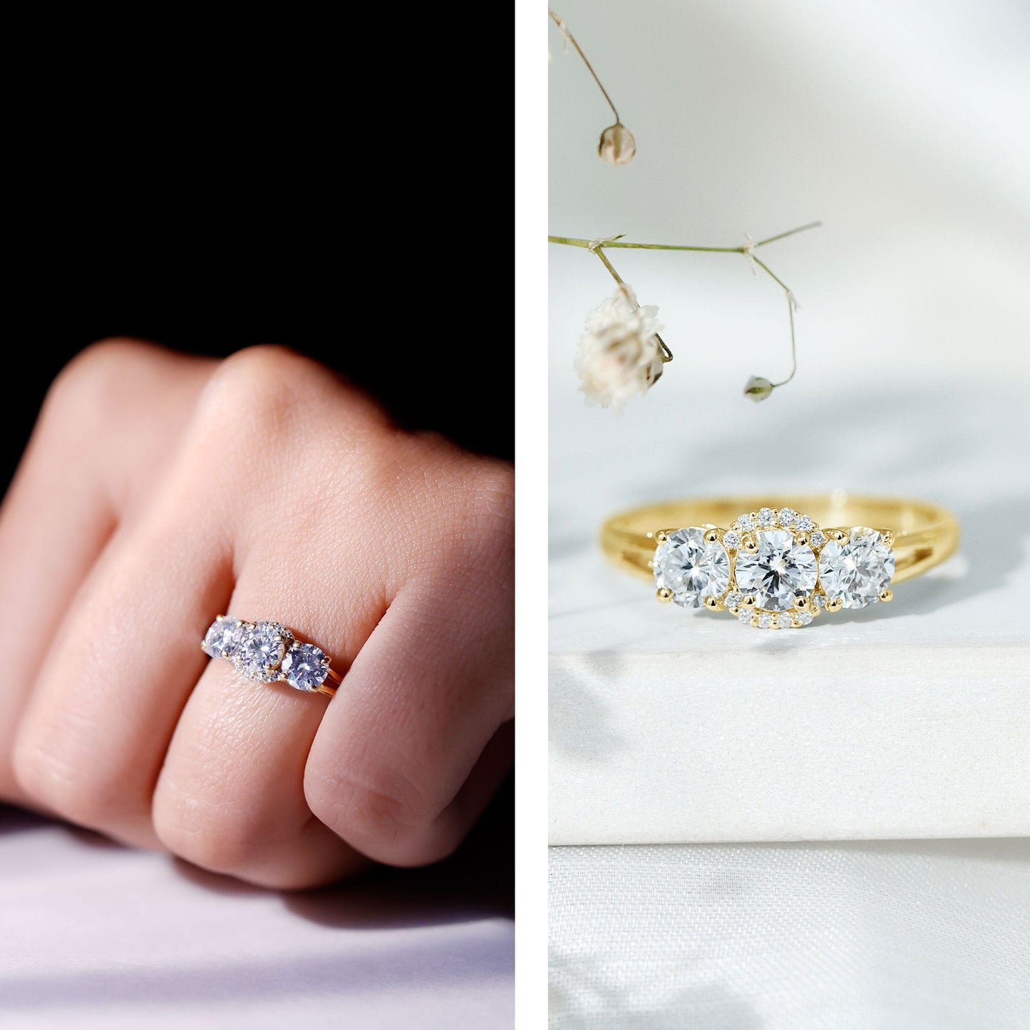 Certified Lab Grown Diamond Past Present Future Engagement Ring