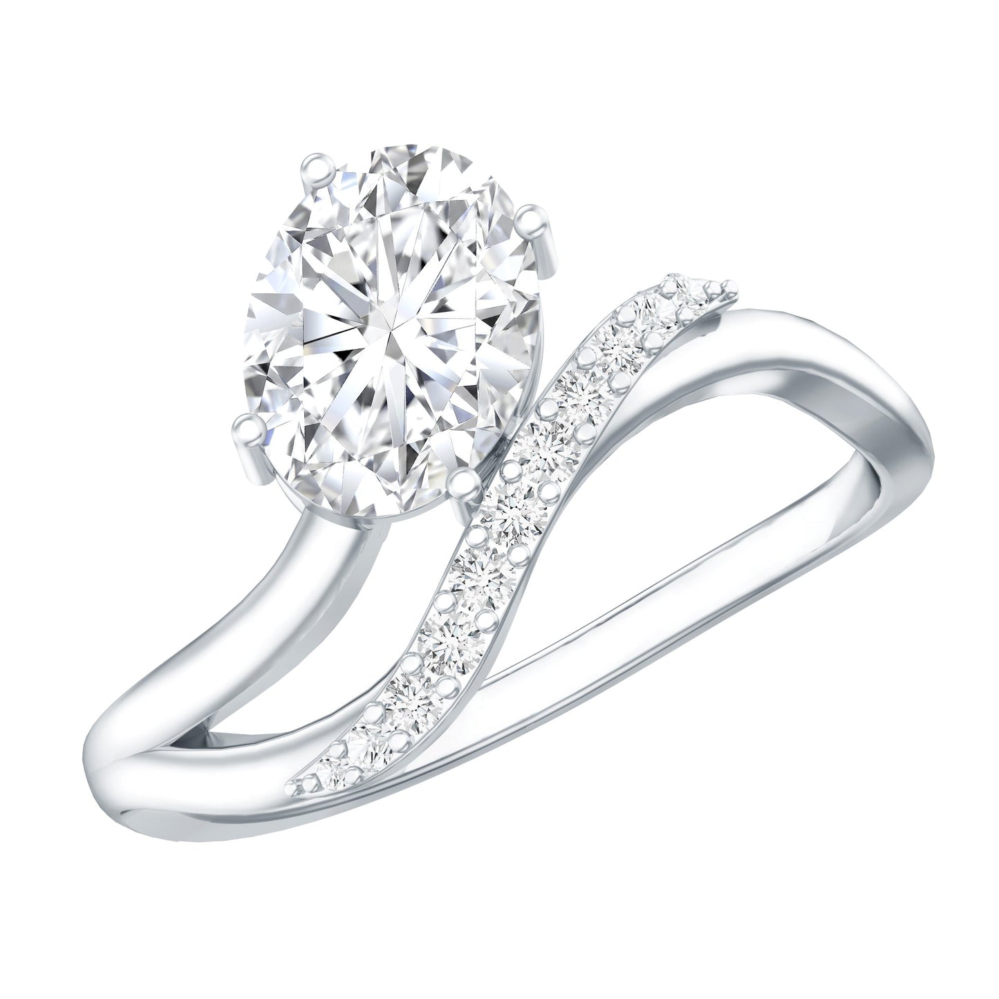 Certified 1.2 Carat Lab Grown Diamond Oval Engagement Ring For Women