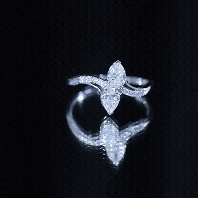 Certified Lab Grown Diamond 2 Stone Engagement Ring For Women